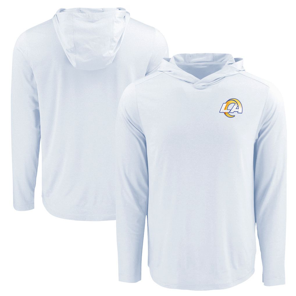 Men 2026 NFL Los Angeles Rams Hooded long sleeved T-shirt white 06->nfl t-shirts->Sports Accessory